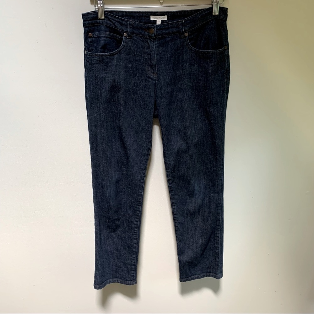 Eileen Fisher ~Organic Cotton Ankle Boyfriend  with Rivets Jeans